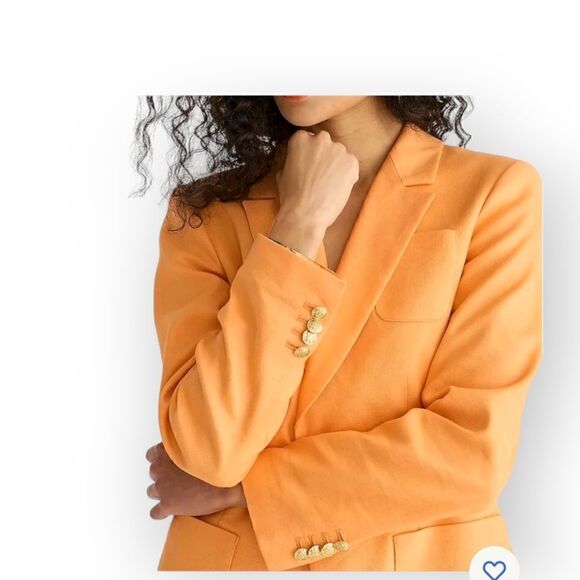 J Crew Helena in stretch linen blend Costal sunset bright orange Size 2 - Picture 4 of 16